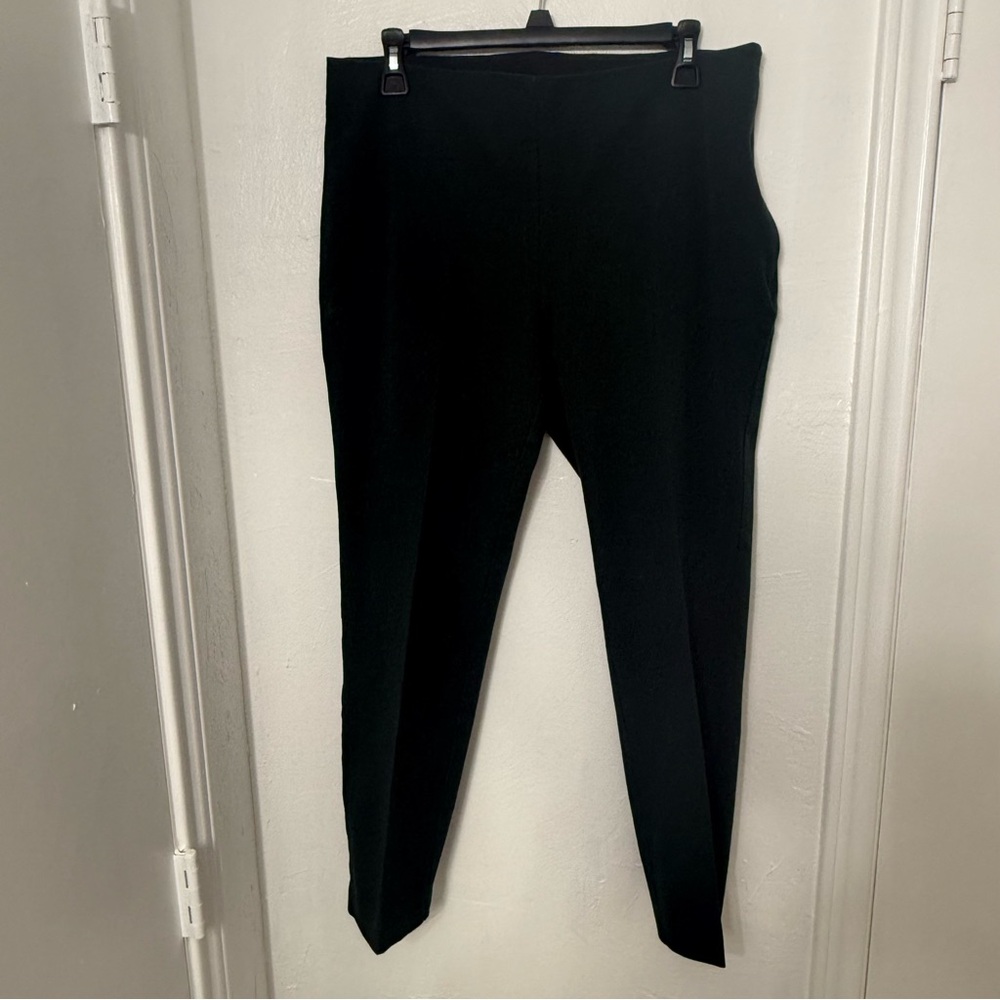 A New Day Women's Stretch Cropped Side Zipper Faux Back Pocket Pants, Dark Green